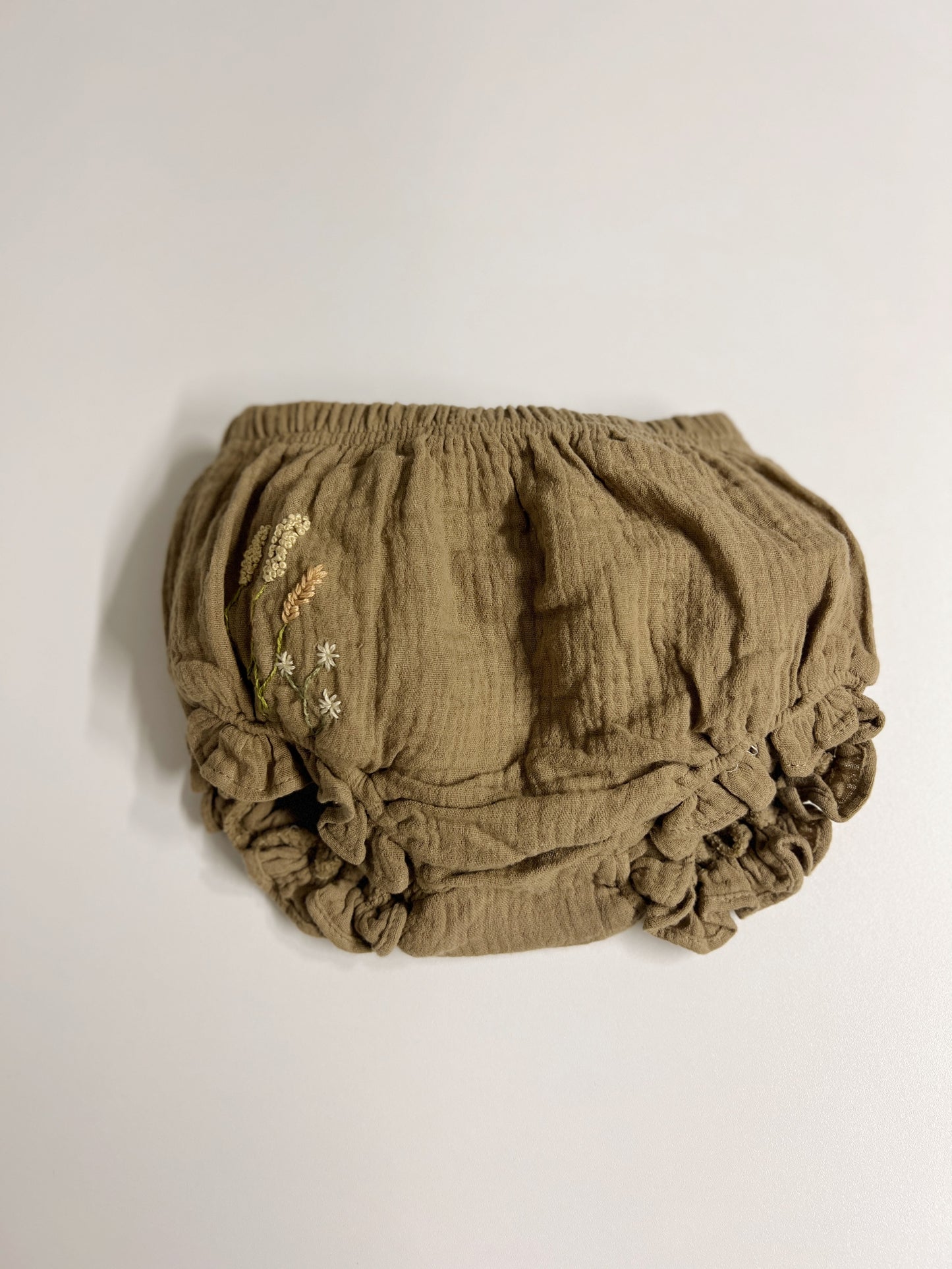 Summer 1883 | hand-embroidered muslin bloomers | size 80 (9–12 months)