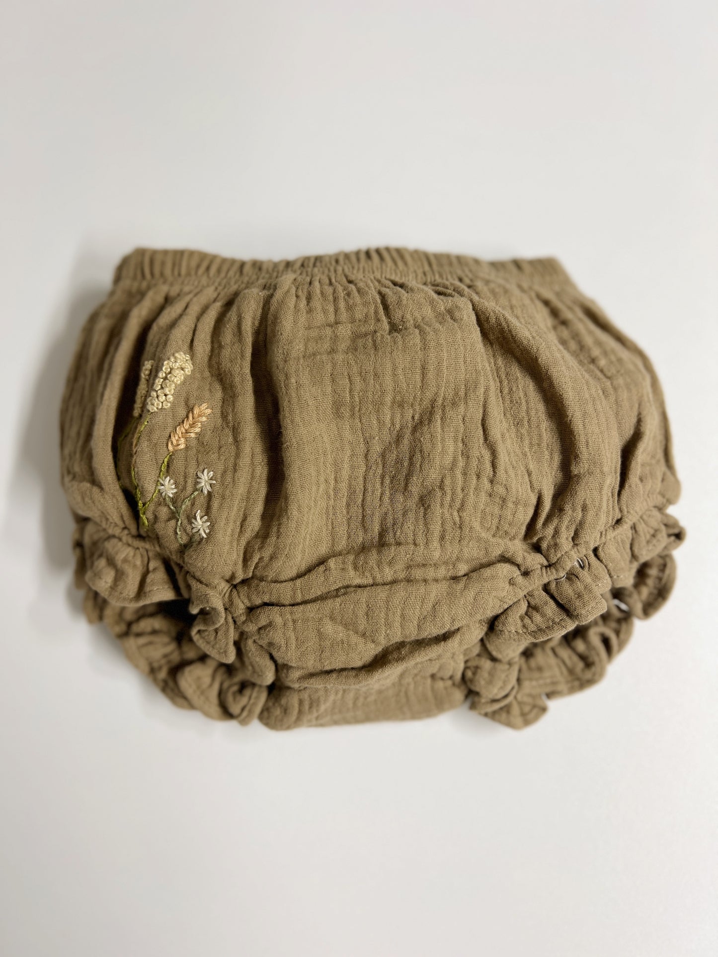 Summer 1883 | hand-embroidered muslin bloomers | size 80 (9–12 months)