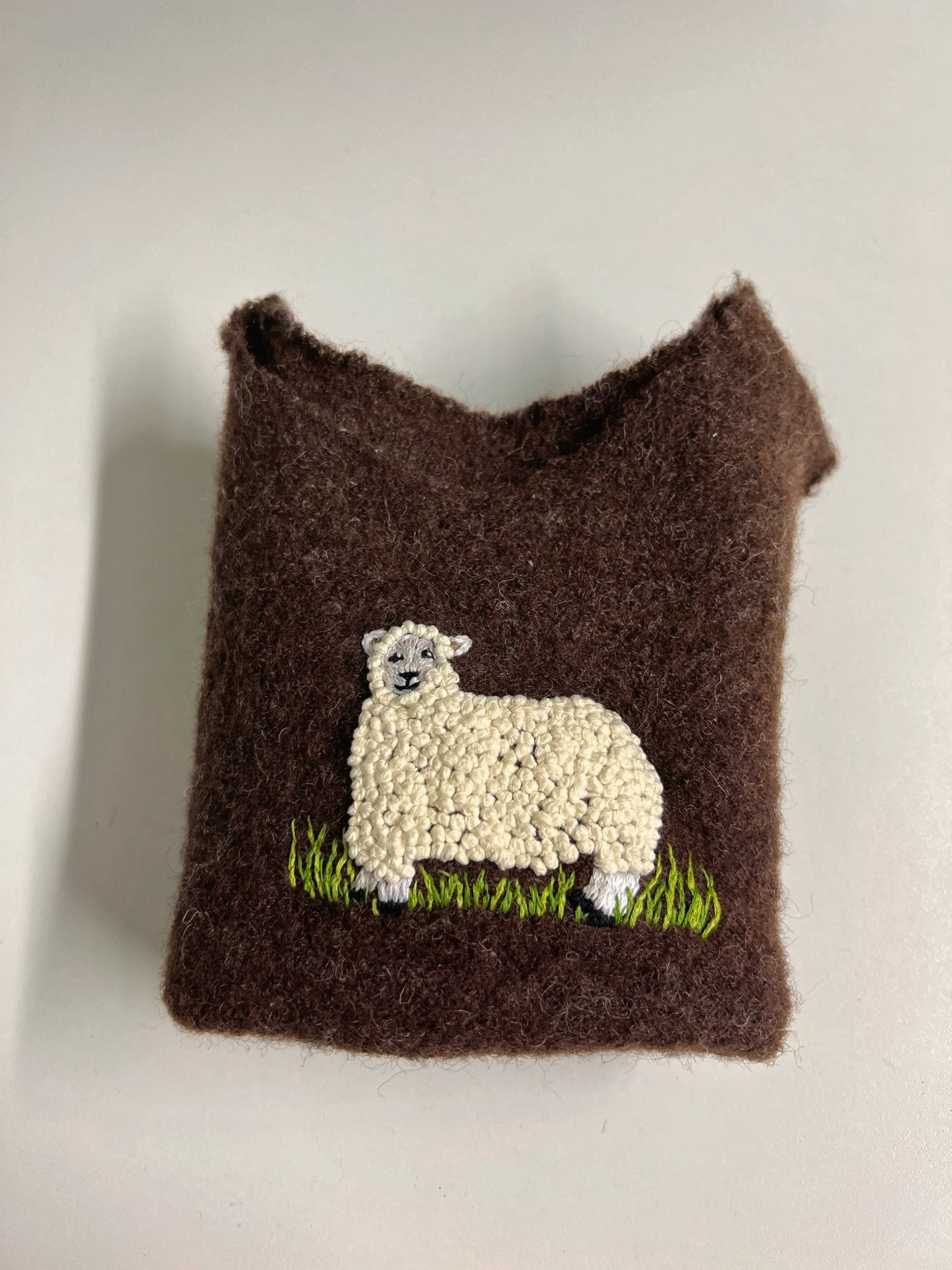 Sheep & Meadow - hand-embroidered wool vest | 6-18 months