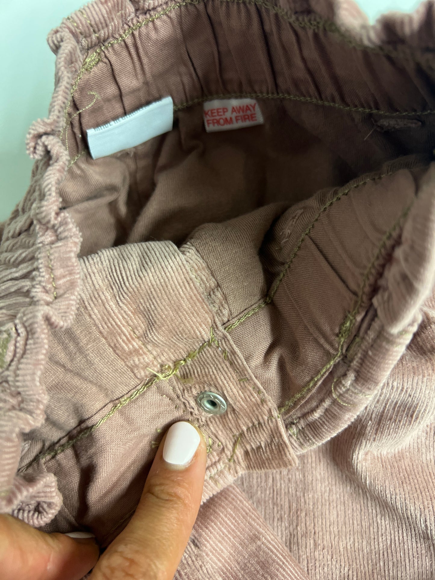 Blush Meadow — Hand-Embroidered Corduroy Pants | 3-4 years old