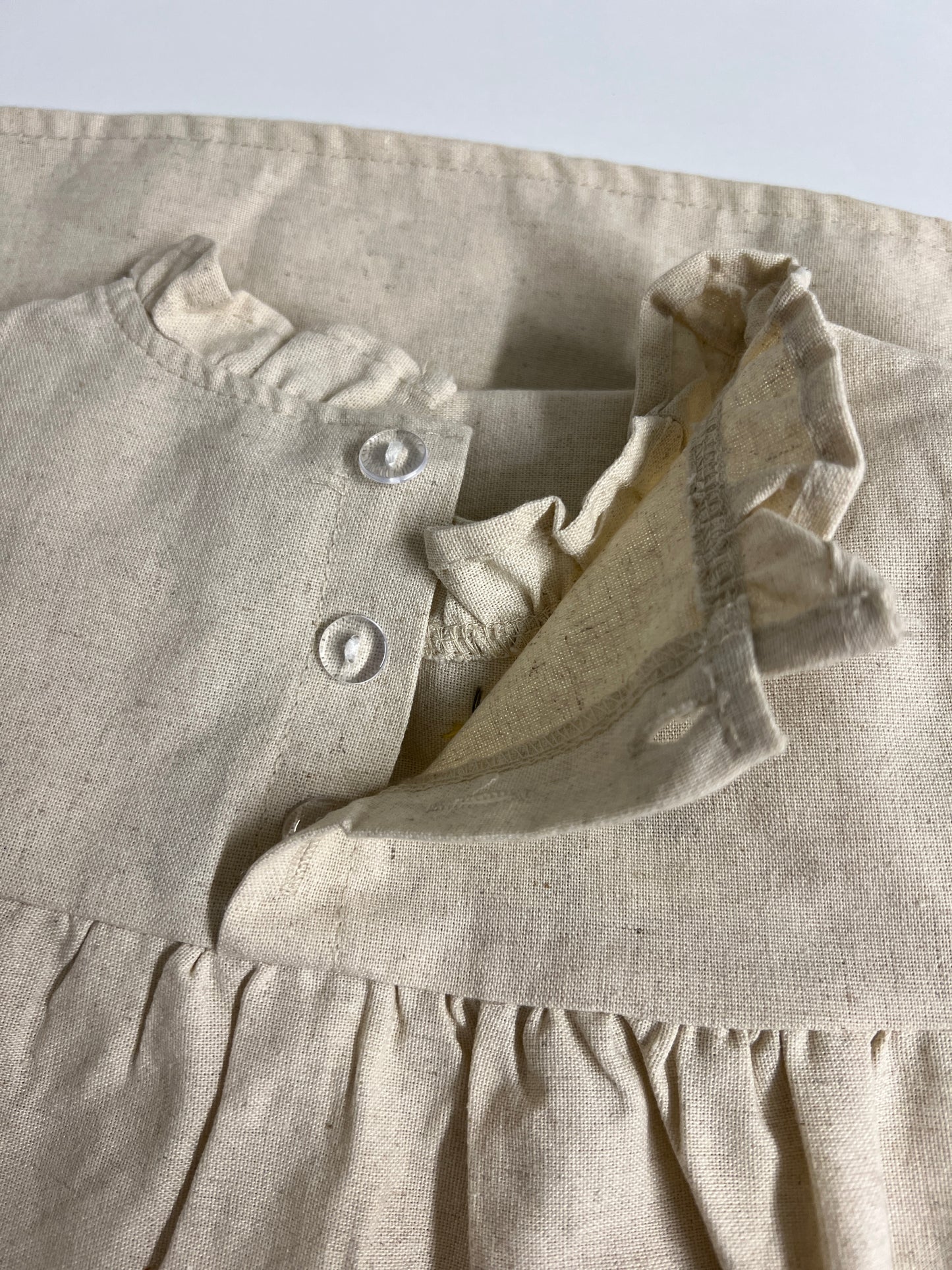 Wild herons Hand-Embroidered Cotton Dress - 2-3 years