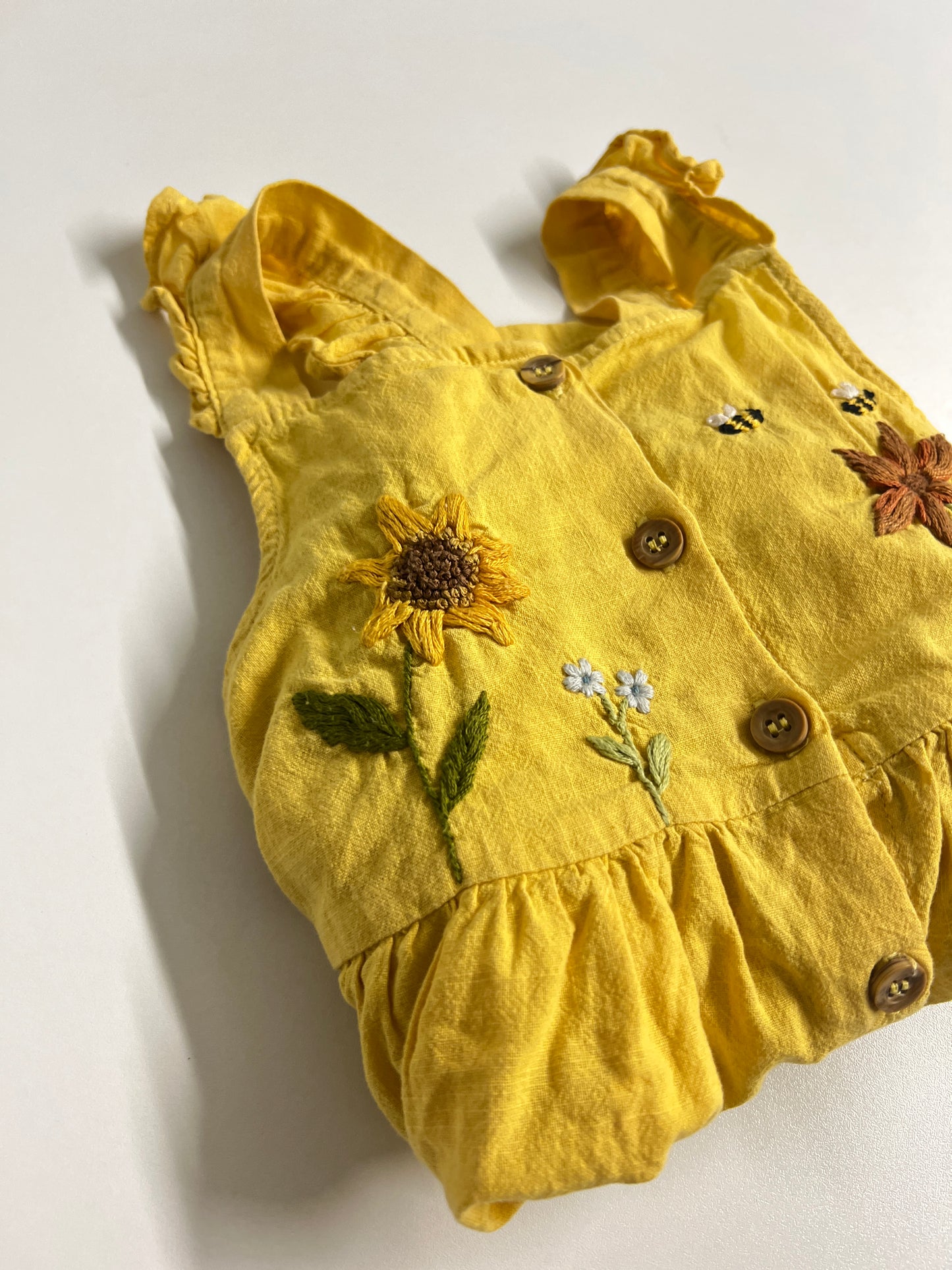 Sunny Whispers | Hand-Embroidered Cotton Dress | 2 years
