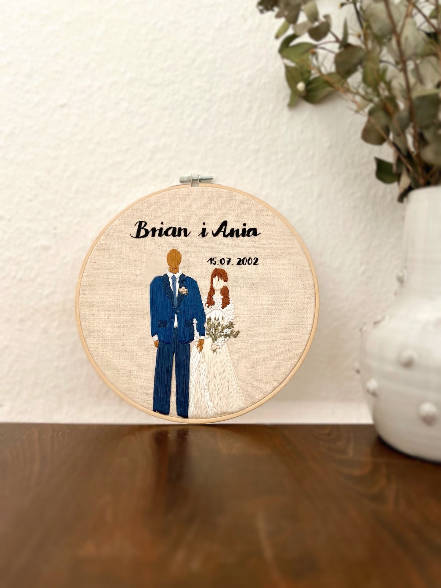Threaded Vows – Custom Wedding Hoop Embroidery | One Size