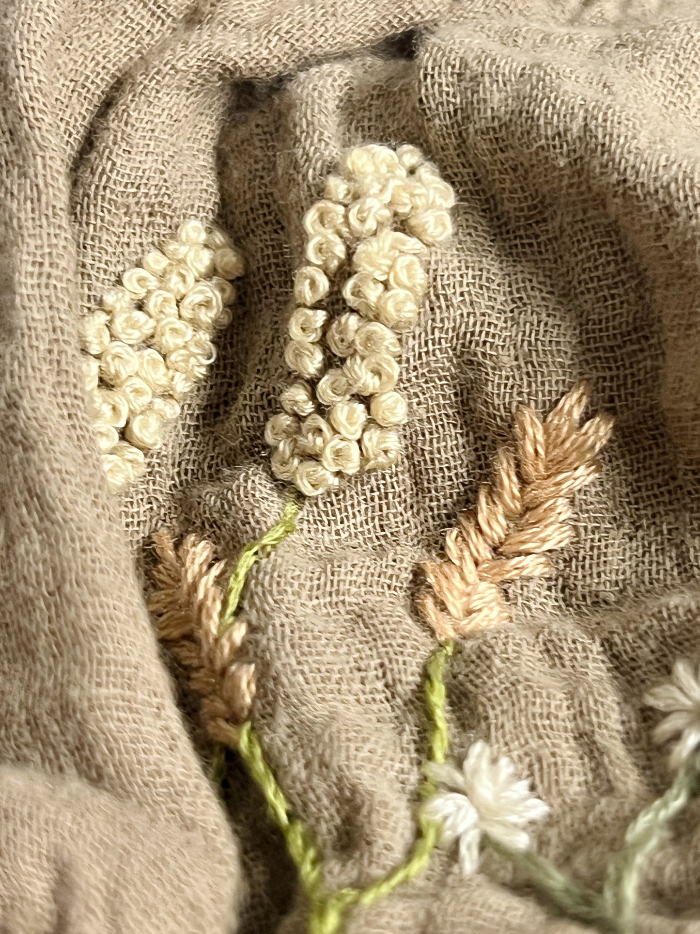 Summer 1883 | hand-embroidered muslin bloomers | size 80 (9–12 months)