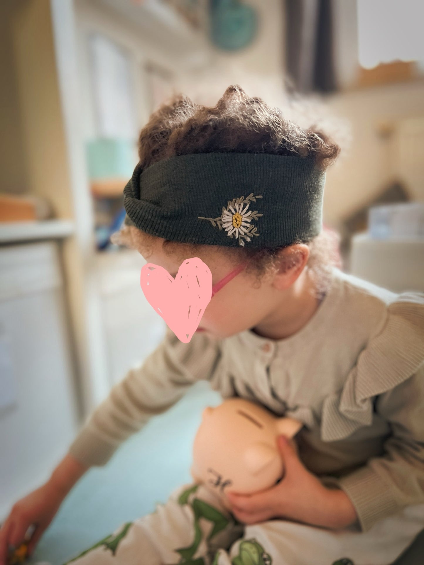 Moss-Kissed Daisy - soft merino headband | girls & Woman S - size