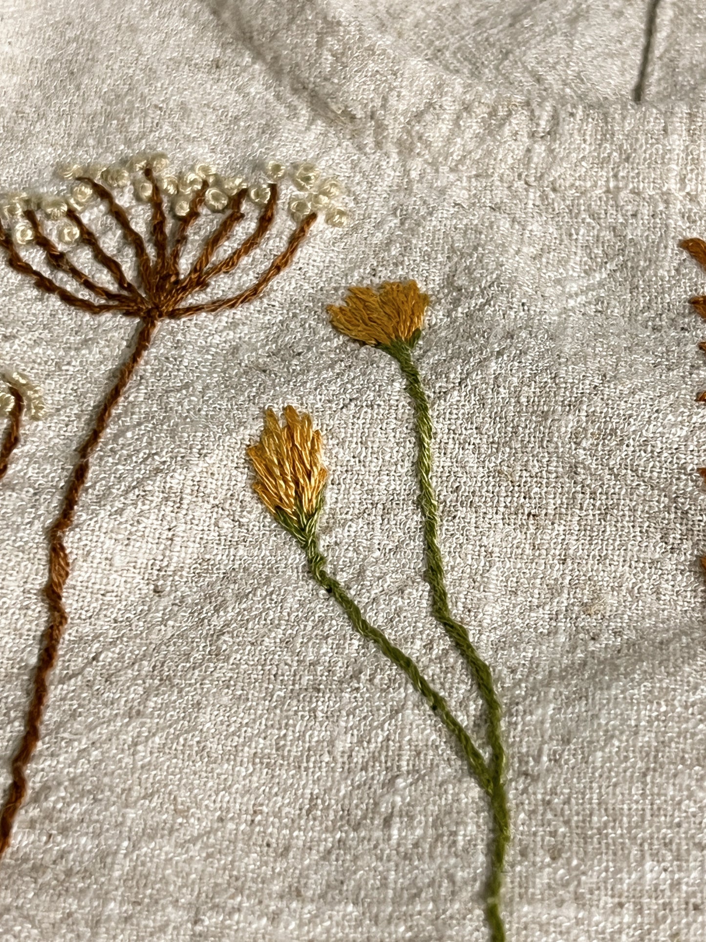 Hand-Embroidered Linen Baby Bodysuit – Natural Beige