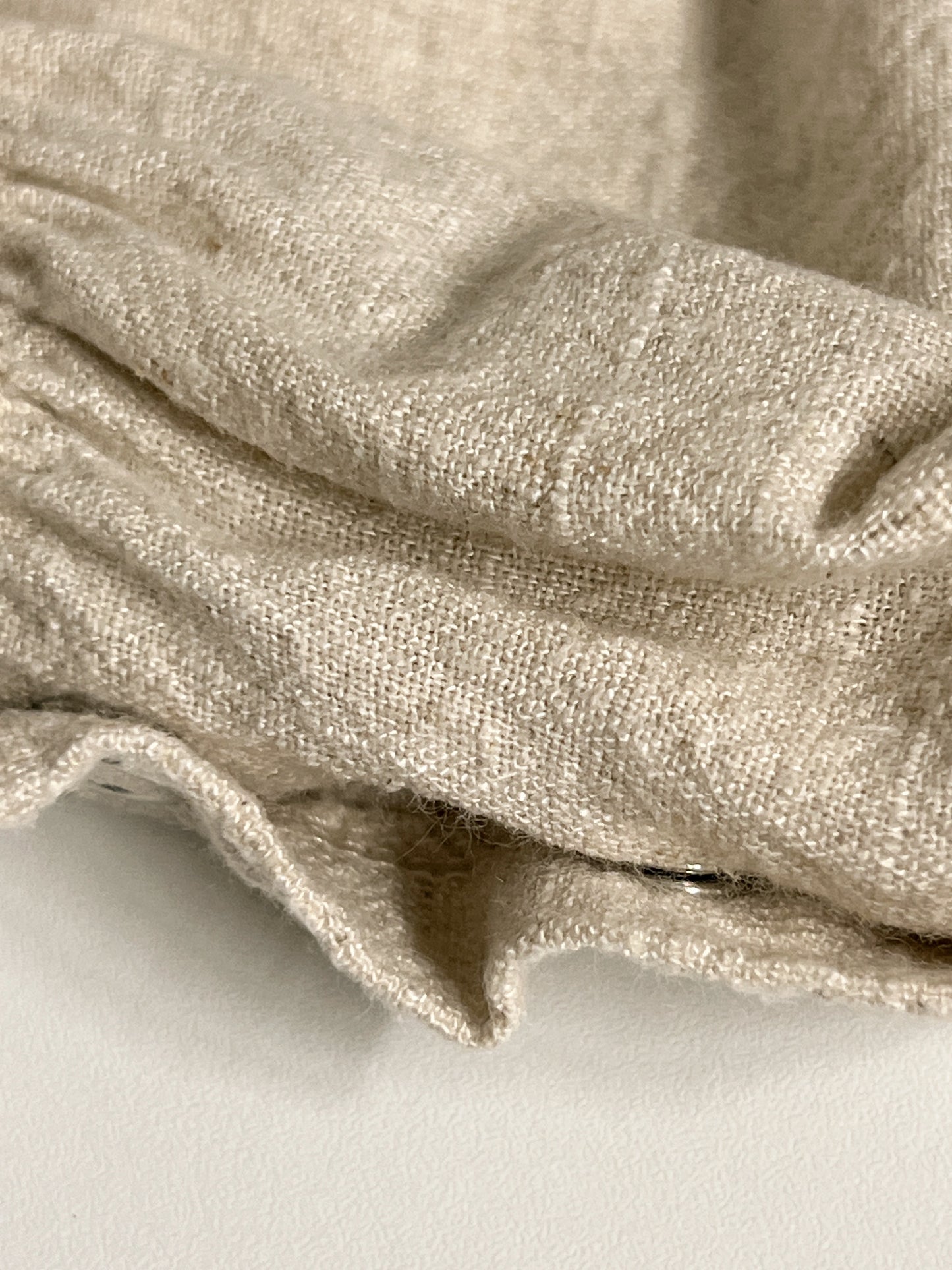 Hand-Embroidered Linen Baby Bodysuit – Natural Beige