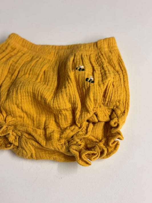 Let it Bee | hand-embroidered muslin  bloomers | size 98/104 (2–4 years)
