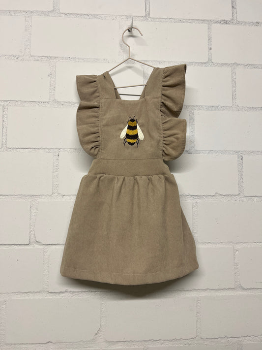 Sweet Hum | Corduroy Dress with Embroidered Bee | 2–3 years