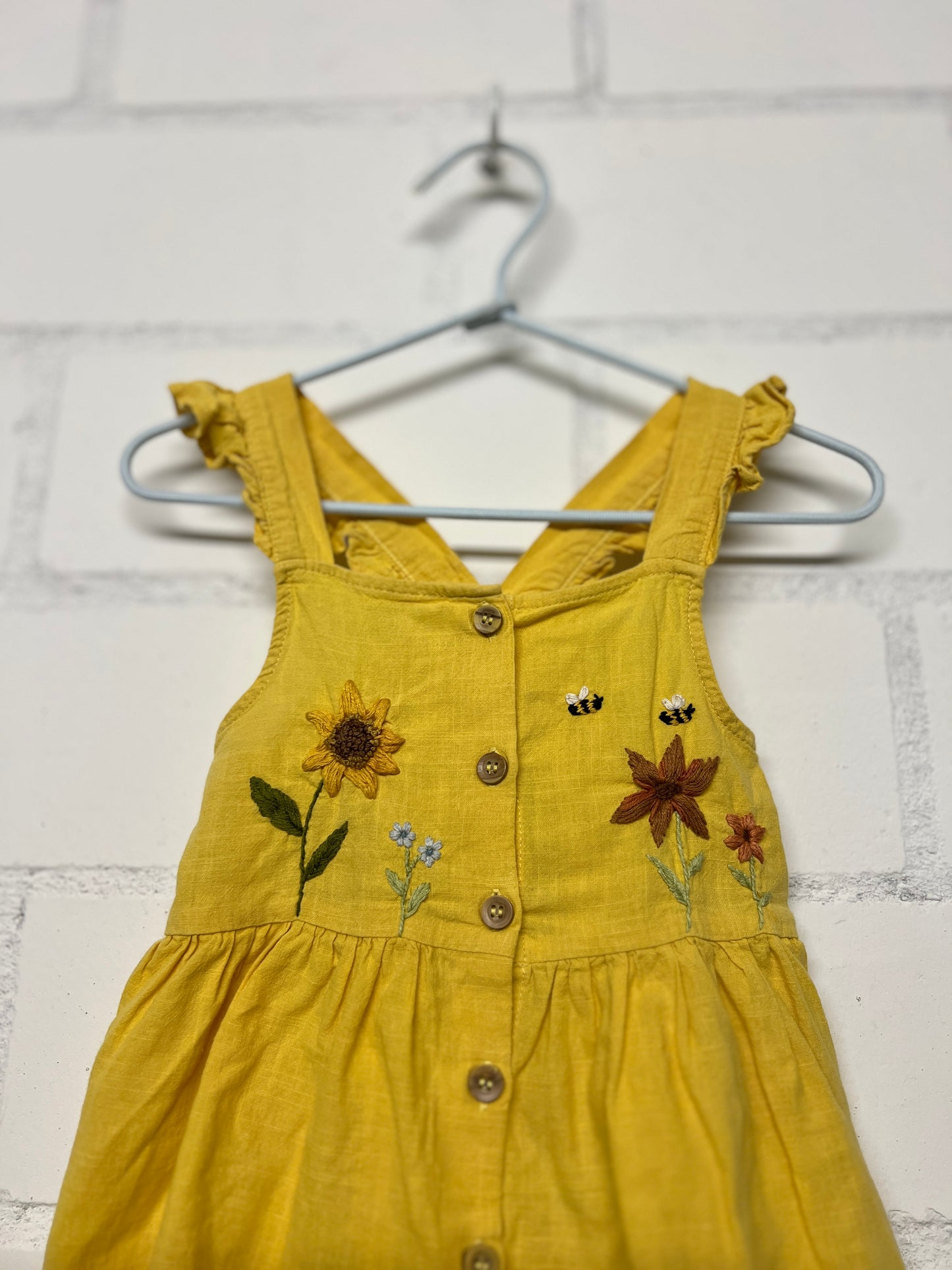 Sunny Whispers | Hand-Embroidered Cotton Dress | 2 years