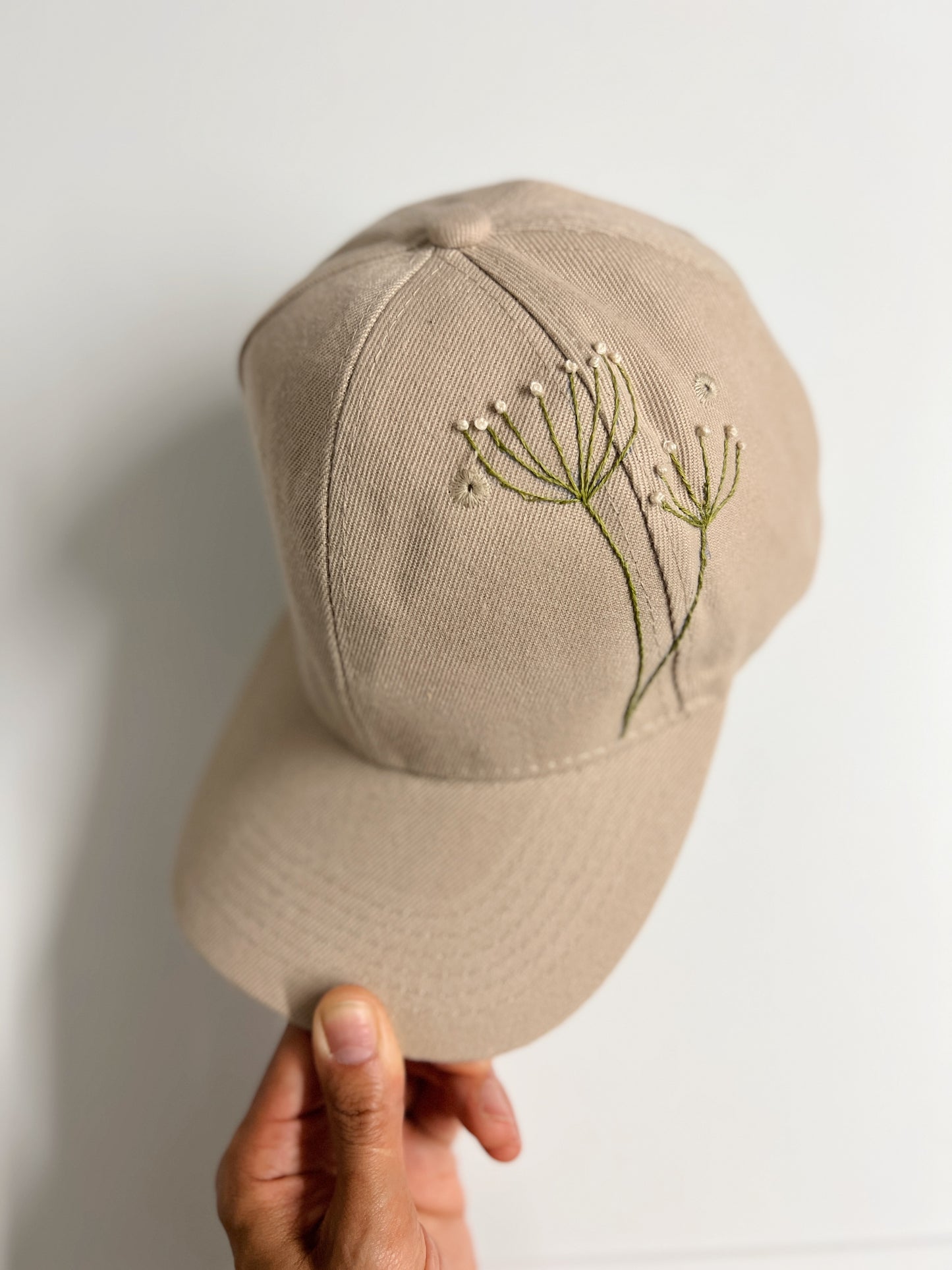 Soft Bloom | Minimal embroidered cap in beige