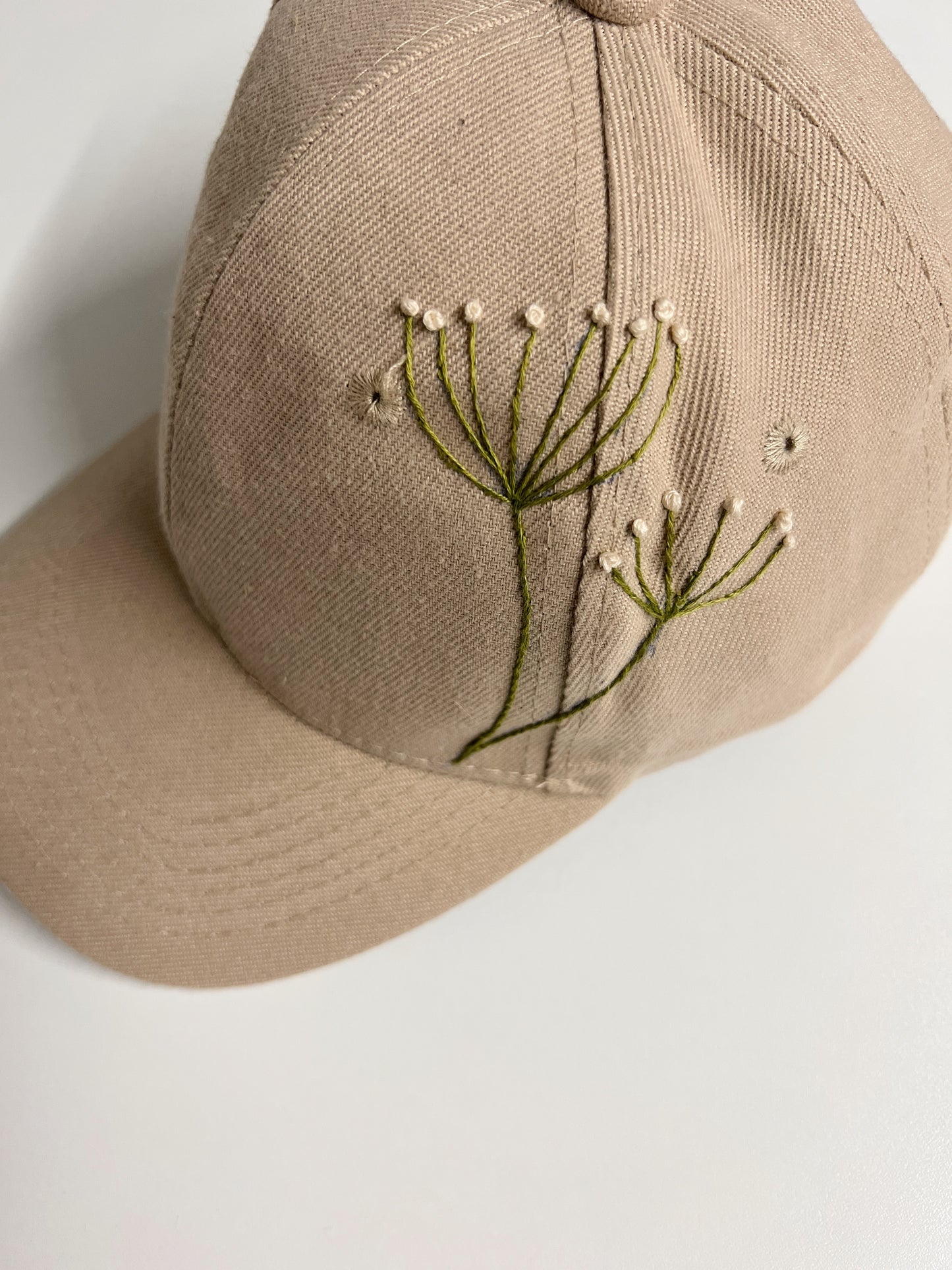 Soft Bloom | Minimal embroidered cap in beige