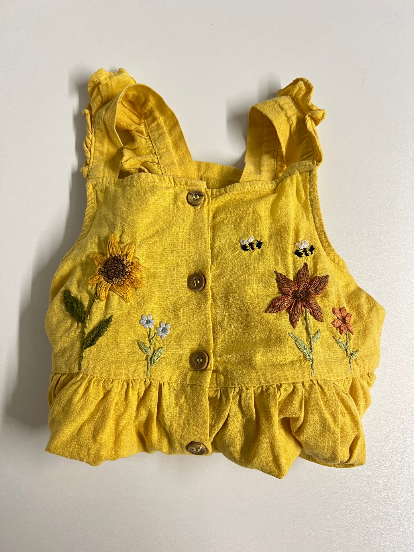 Sunny Whispers | Hand-Embroidered Cotton Dress | 2 years