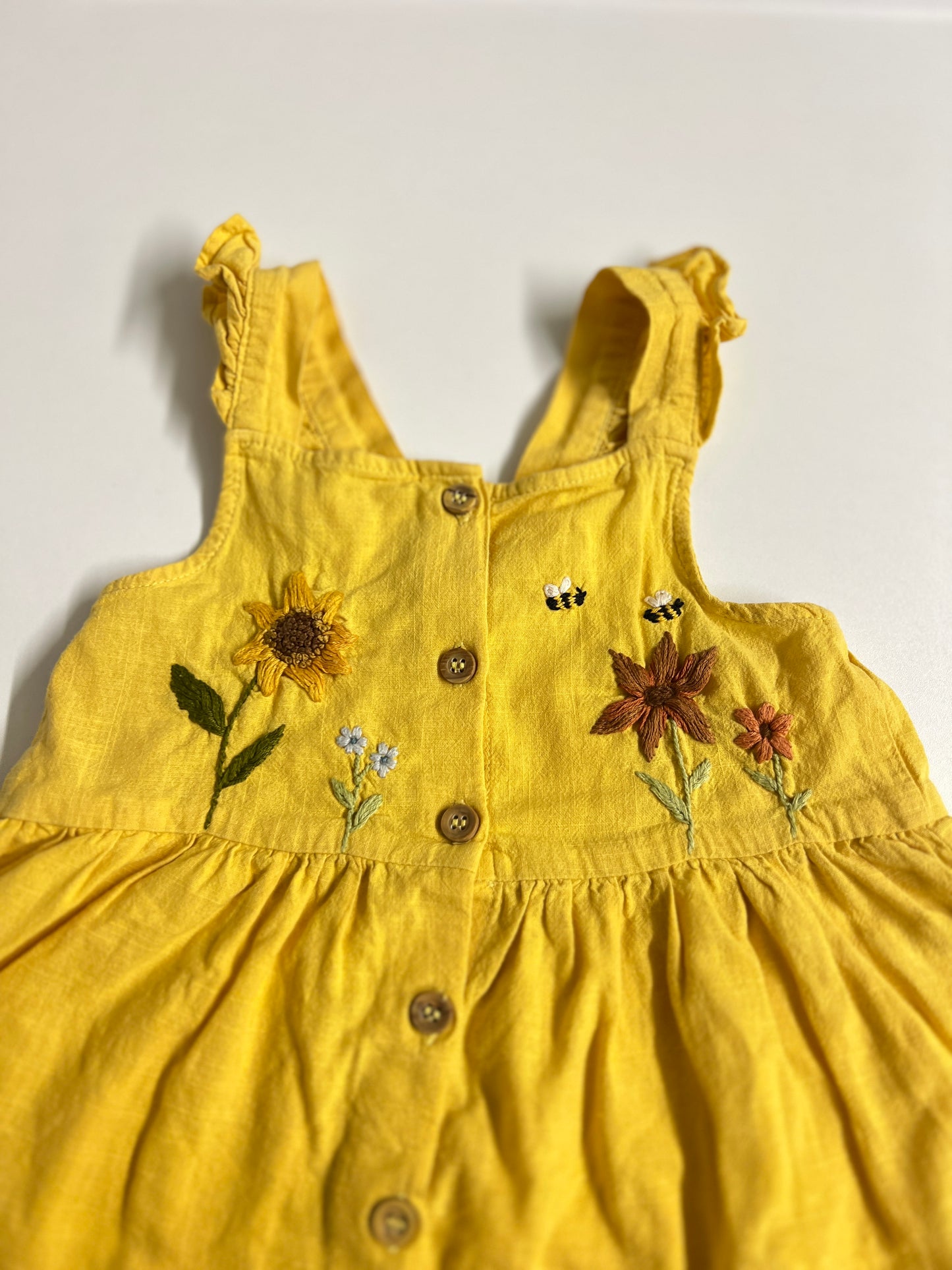 Sunny Whispers | Hand-Embroidered Cotton Dress | 2 years