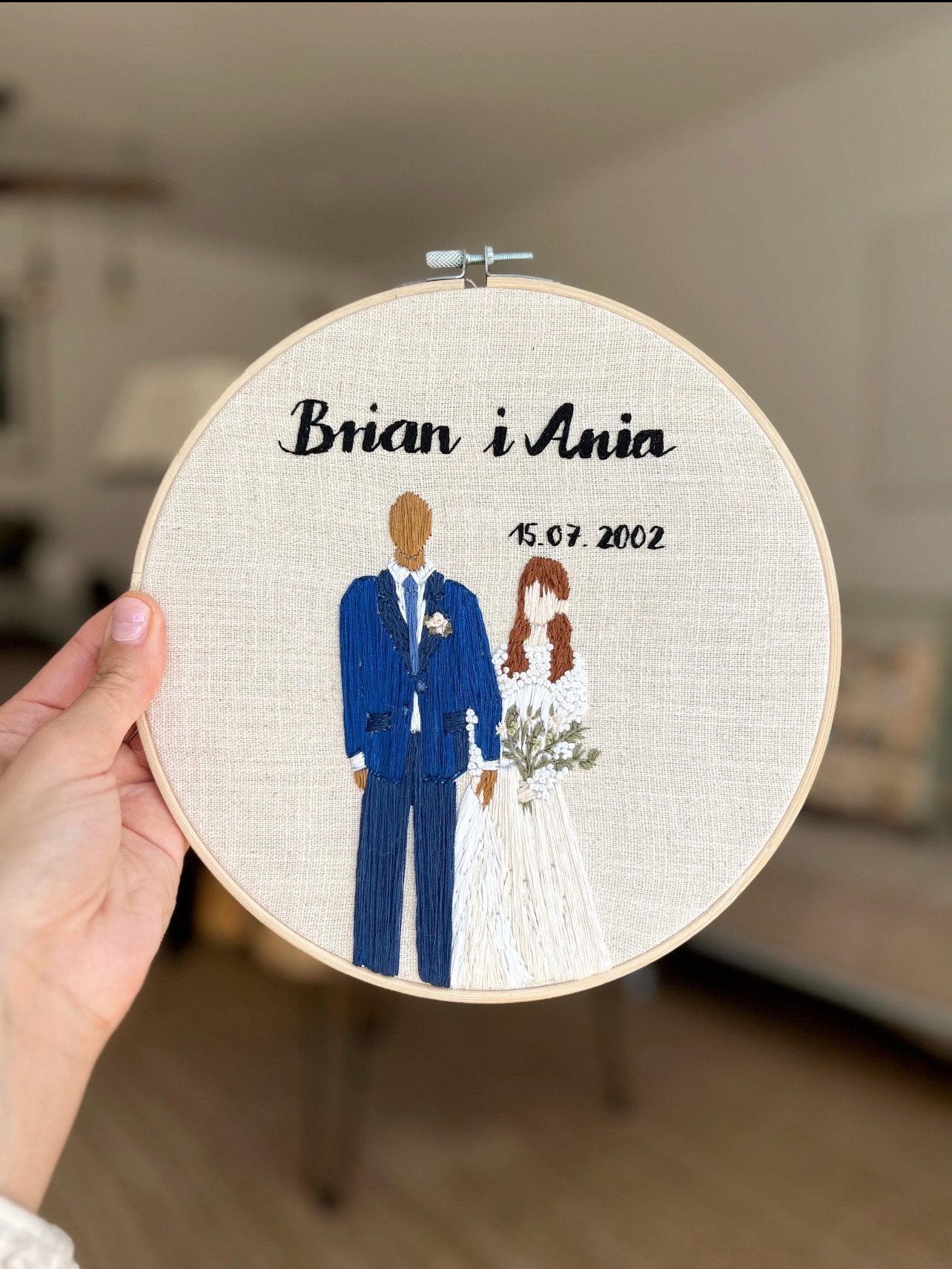 Threaded Vows – Custom Wedding Hoop Embroidery | One Size