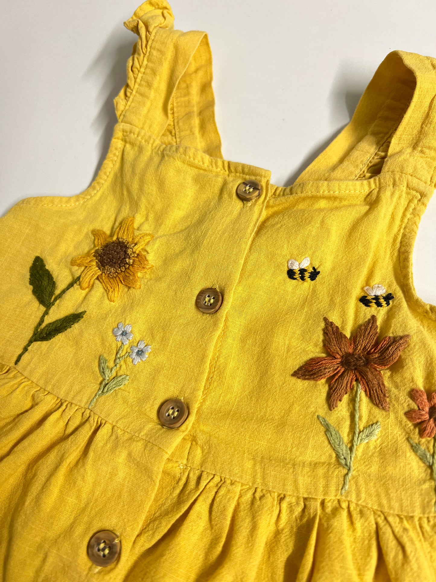 Sunny Whispers | Hand-Embroidered Cotton Dress | 2 years