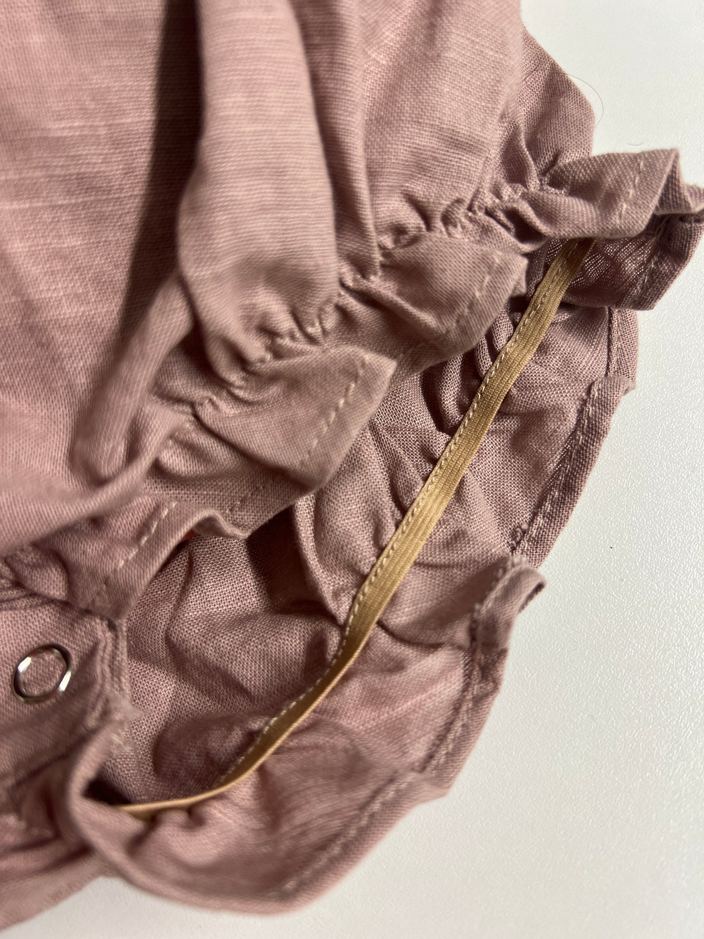 Lavender Breeze | Hand-Embroidered Linen Blend Baby Bodysuit | 0-3 months