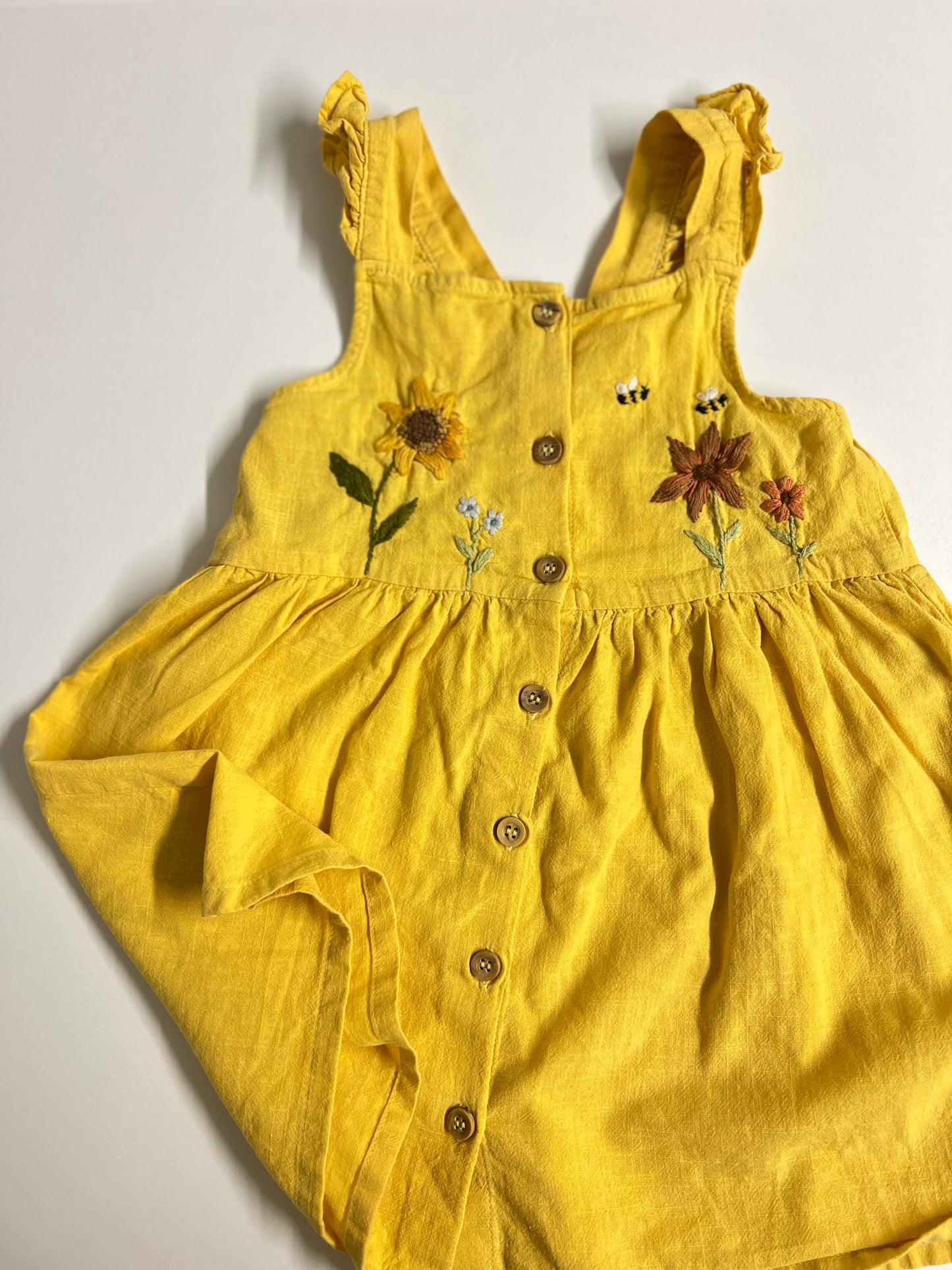 Sunny Whispers | Hand-Embroidered Cotton Dress | 2 years
