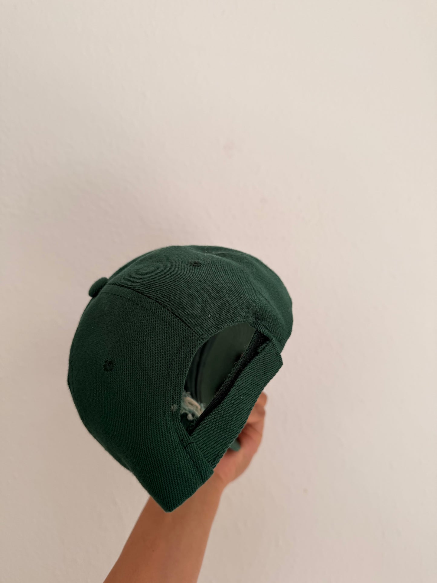 Dark Green Hand-Embroidered Botanical Cap