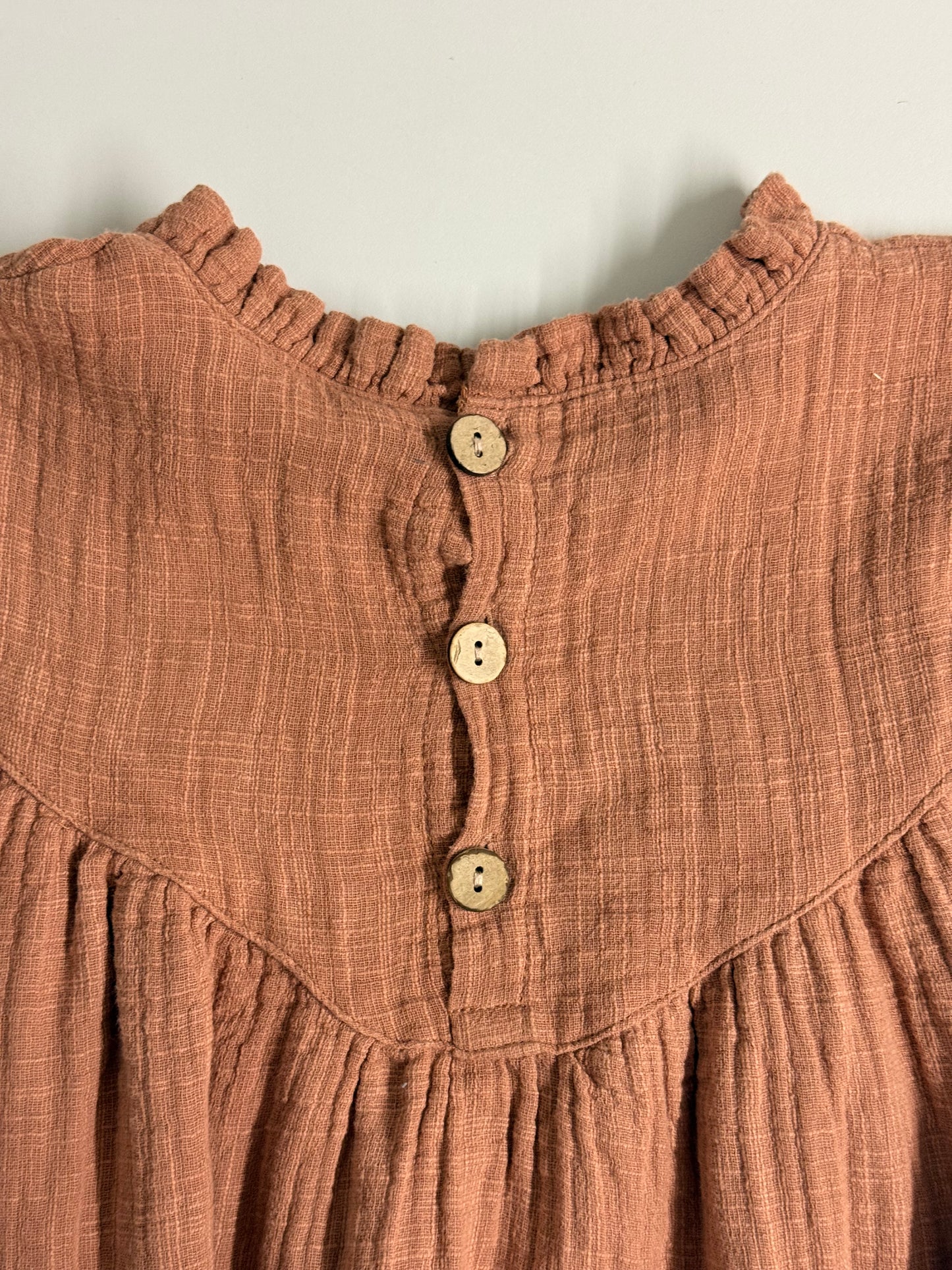 Meadow Hand-Embroidered Muslin Dress — Size 98