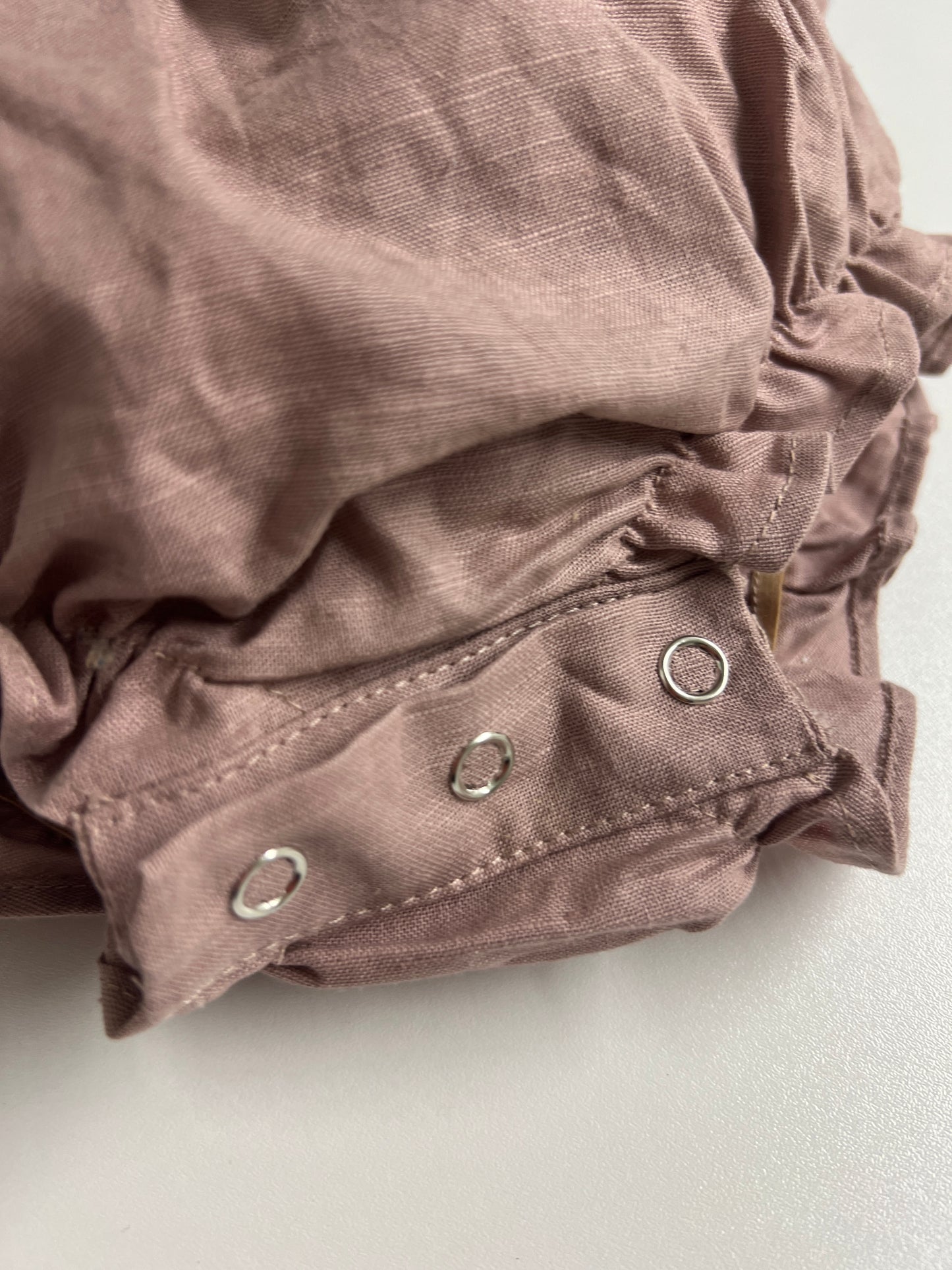 Lavender Breeze | Hand-Embroidered Linen Blend Baby Bodysuit | 0-3 months