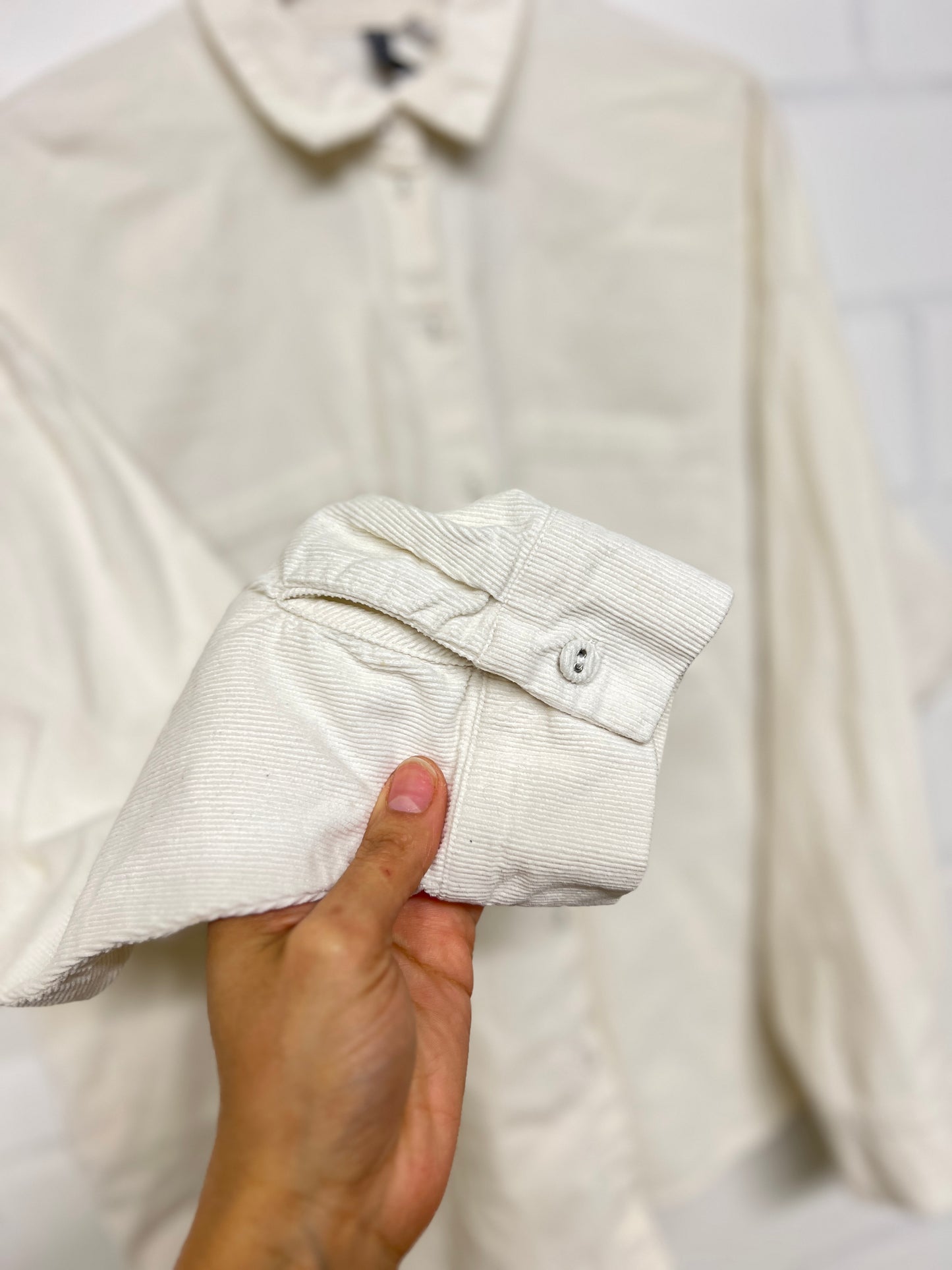 Whispering Heart – White Oversized Shirt with Hand Embroidered Heart | S