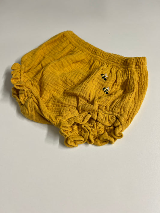 Let it Bee | hand-embroidered muslin  bloomers | size 98/104 (2–4 years)