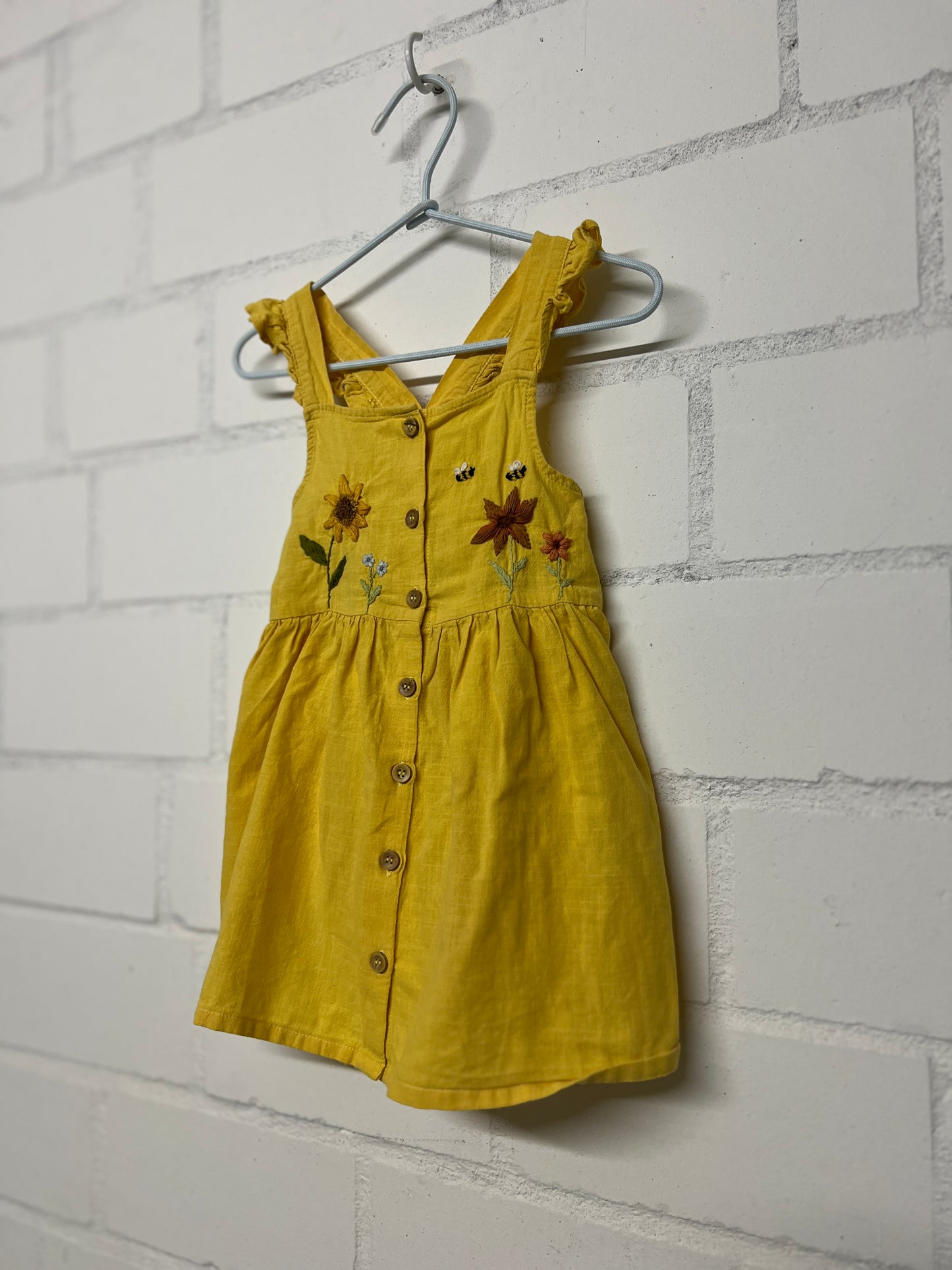 Sunny Whispers | Hand-Embroidered Cotton Dress | 2 years