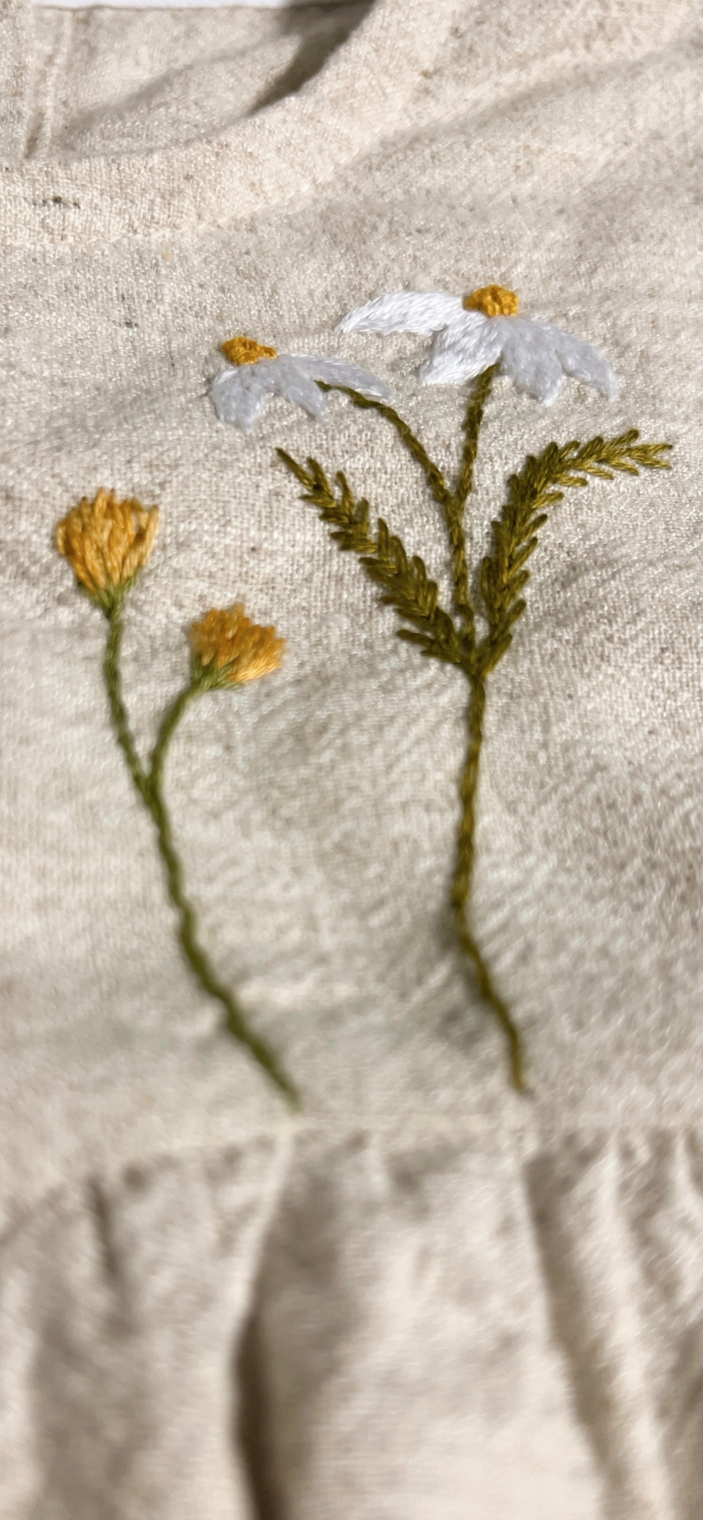 Hand-Embroidered Linen Baby Bodysuit – Natural Beige
