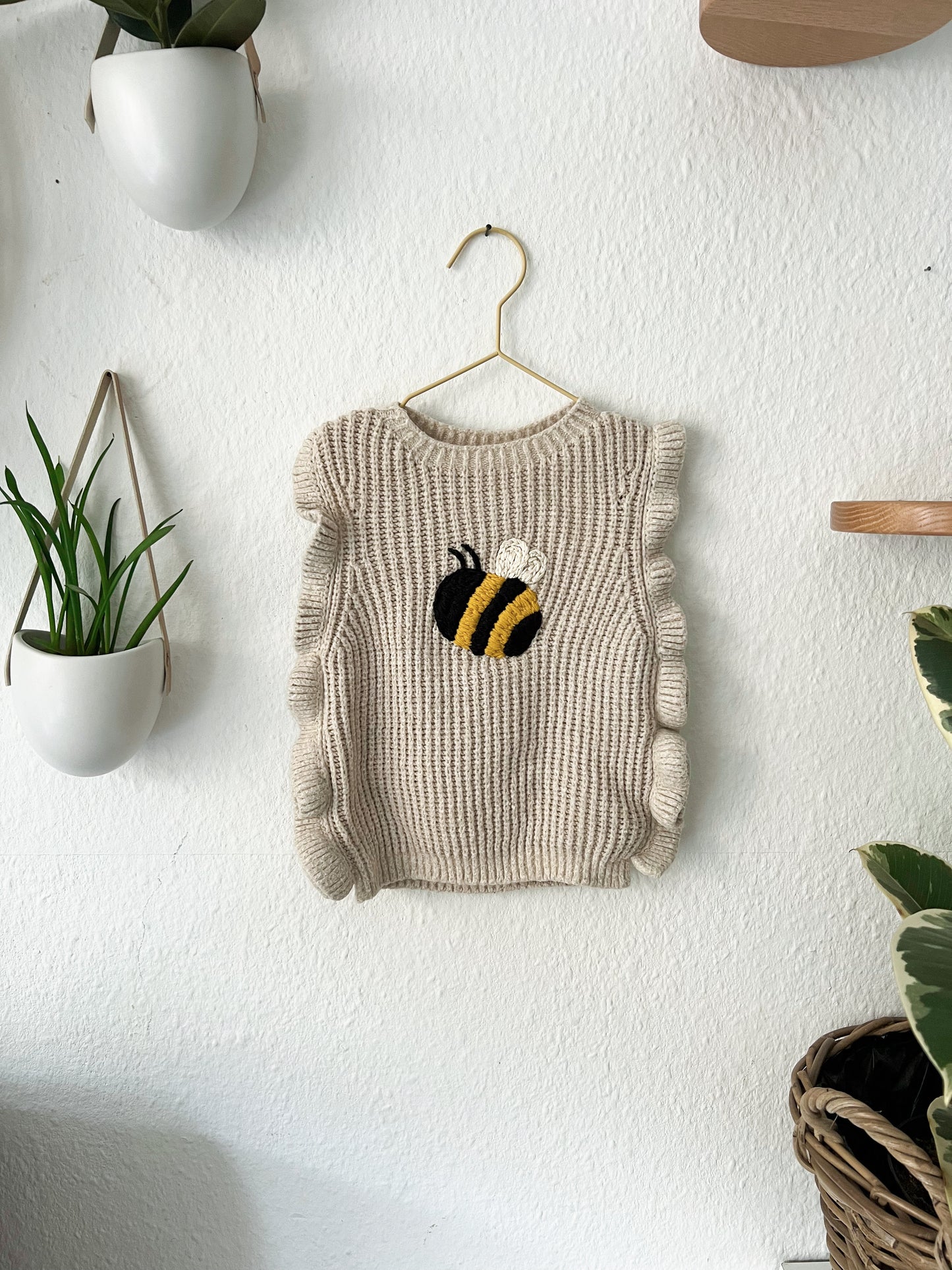 Bumble Love | Hand-Embroidered Bee Vest | 18–24 months