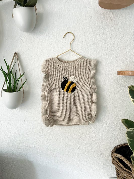 Bumble Love | Hand-Embroidered Bee Vest | 18–24 months