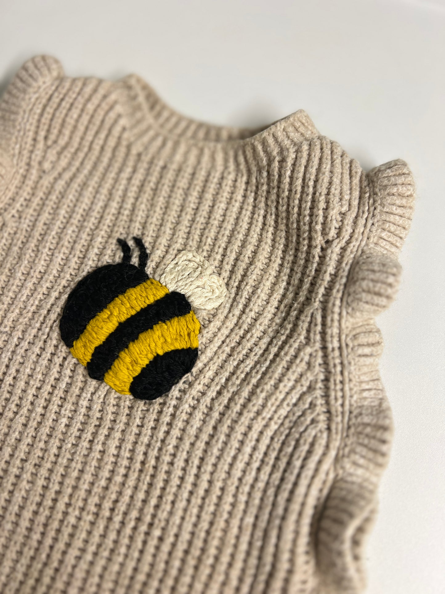 Bumble Love | Hand-Embroidered Bee Vest | 18–24 months