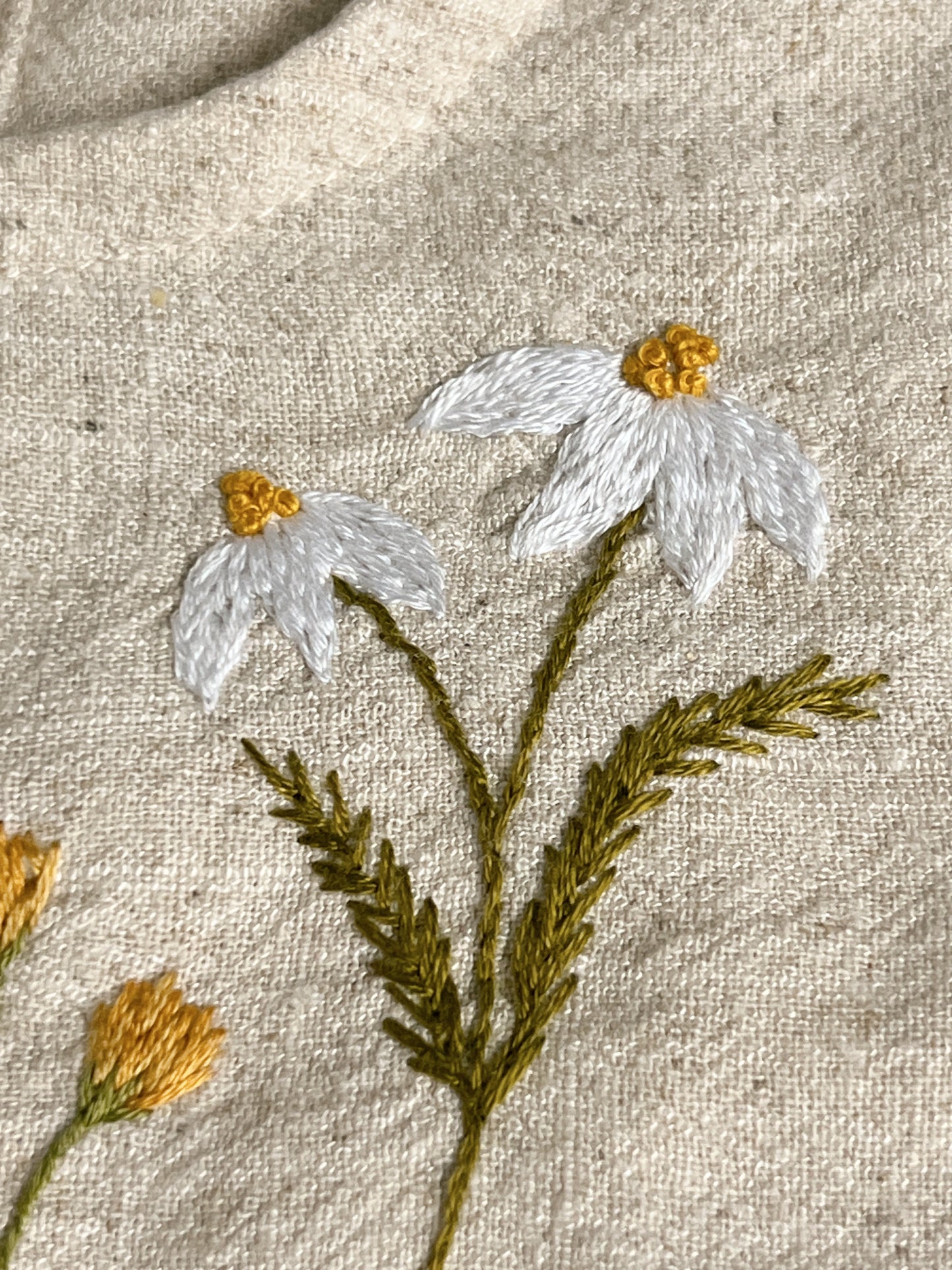Hand-Embroidered Linen Baby Bodysuit – Natural Beige